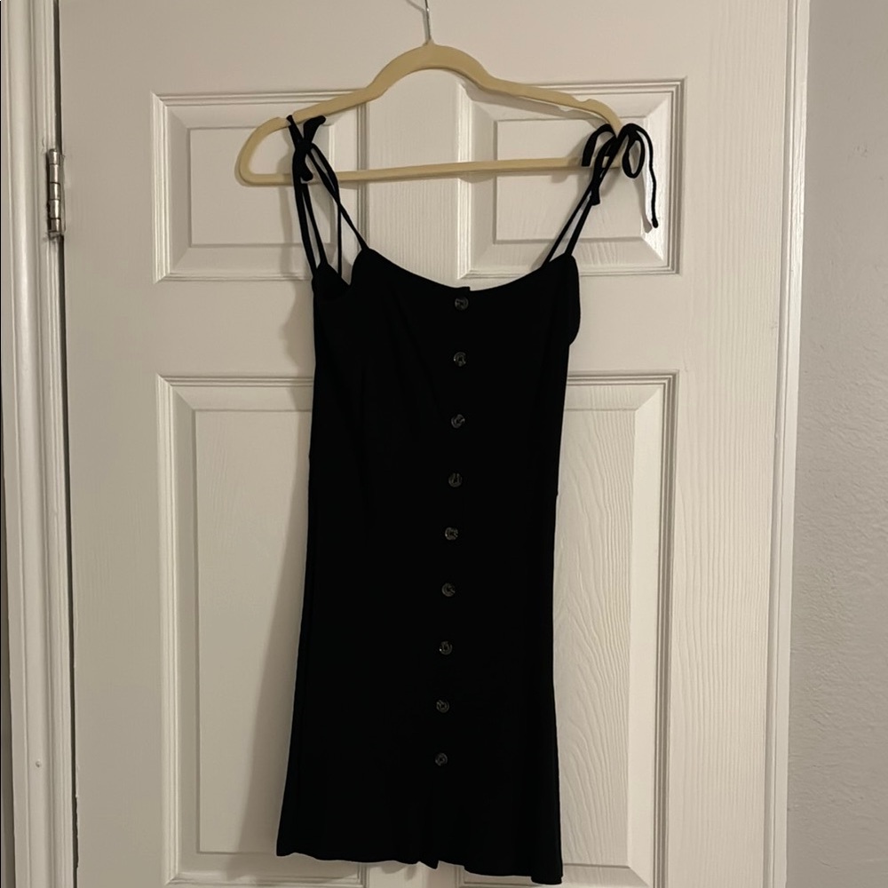 Topshop Black Ribbed Dress